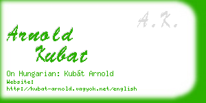 arnold kubat business card